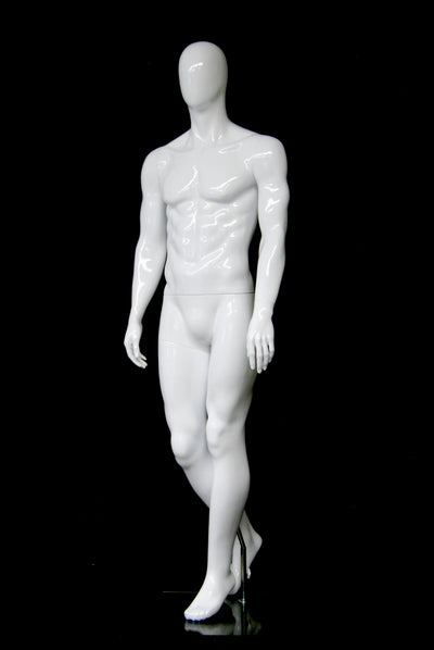Leonard: Egghead Male Mannequin in Glossy White