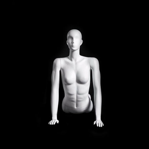 Yoga Egghead Female Mannequin in HOLDING UP Pose: Pearl White