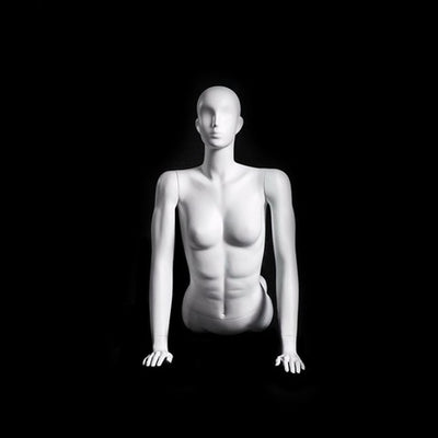 Yoga Egghead Female Mannequin in HOLDING UP Pose: Pearl White