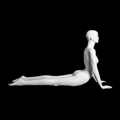 Yoga Egghead Female Mannequin in HOLDING UP Pose: Pearl White