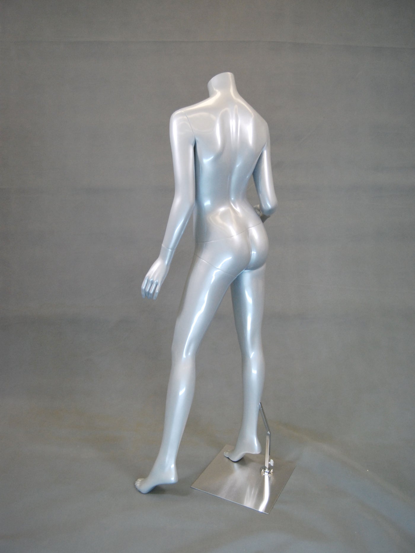 Frankie 1: Headless Female Mannequin: Glossy Grey/Silver