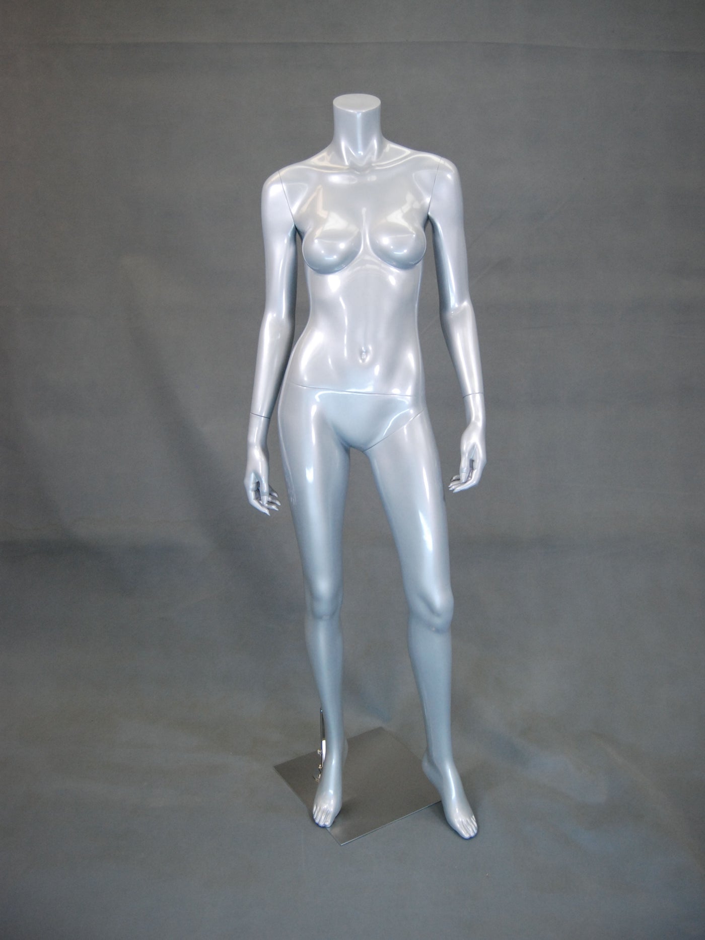 Frankie 2: Headless Female Mannequin: Glossy Grey/Silver