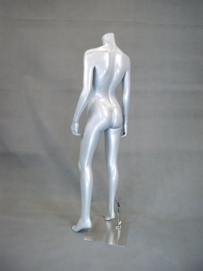 Frankie 2: Headless Female Mannequin: Glossy Grey/Silver