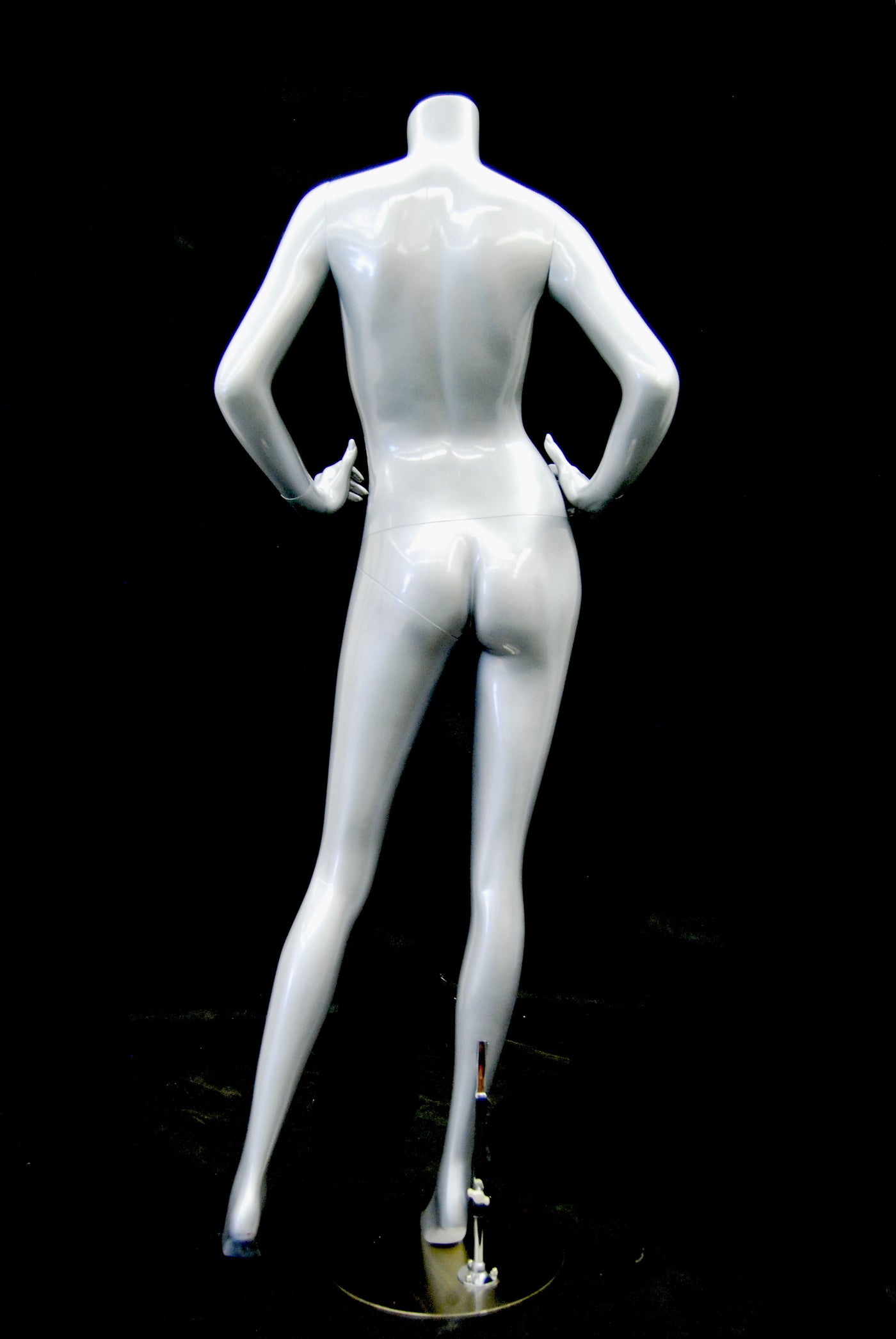 Frankie 3: Headless Female Mannequin: Glossy Grey/Silver