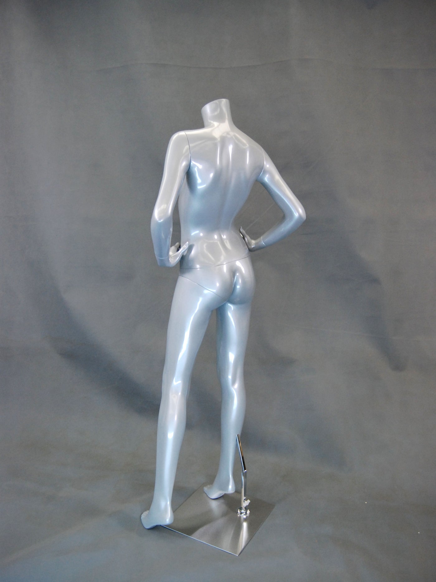 Frankie 3: Headless Female Mannequin: Glossy Grey/Silver