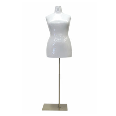 Plus Size Female Mannequin Torso in Glossy White: 18/20