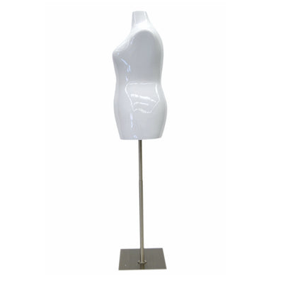 Plus Size Female Mannequin Torso in Glossy White: 18/20