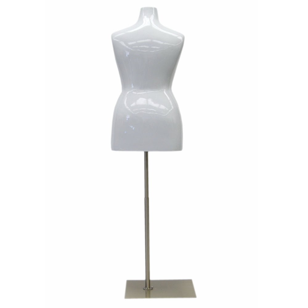 Plus Size Female Mannequin Torso in Glossy White: 18/20