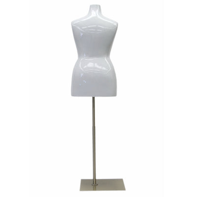 Plus Size Female Mannequin Torso in Glossy White: 18/20