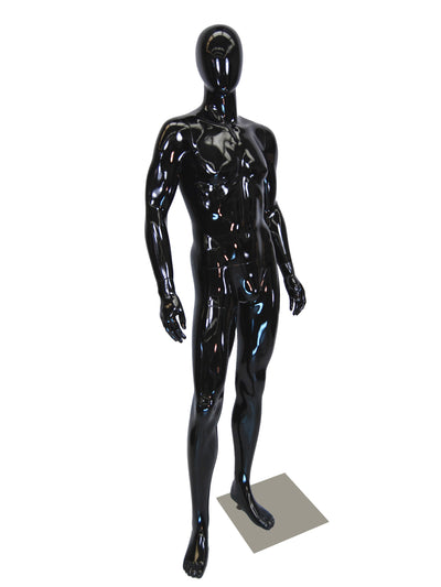 Alonzo: Egghead Male Mannequin in Glossy Black