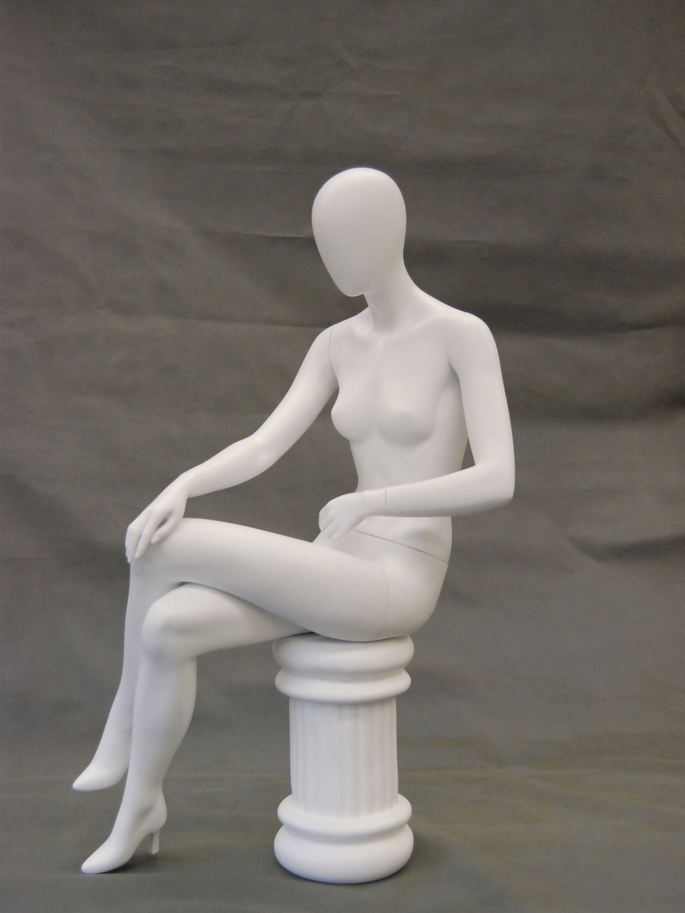 Kirsten 4: Seated Mannequin -- Matte or Glossy White