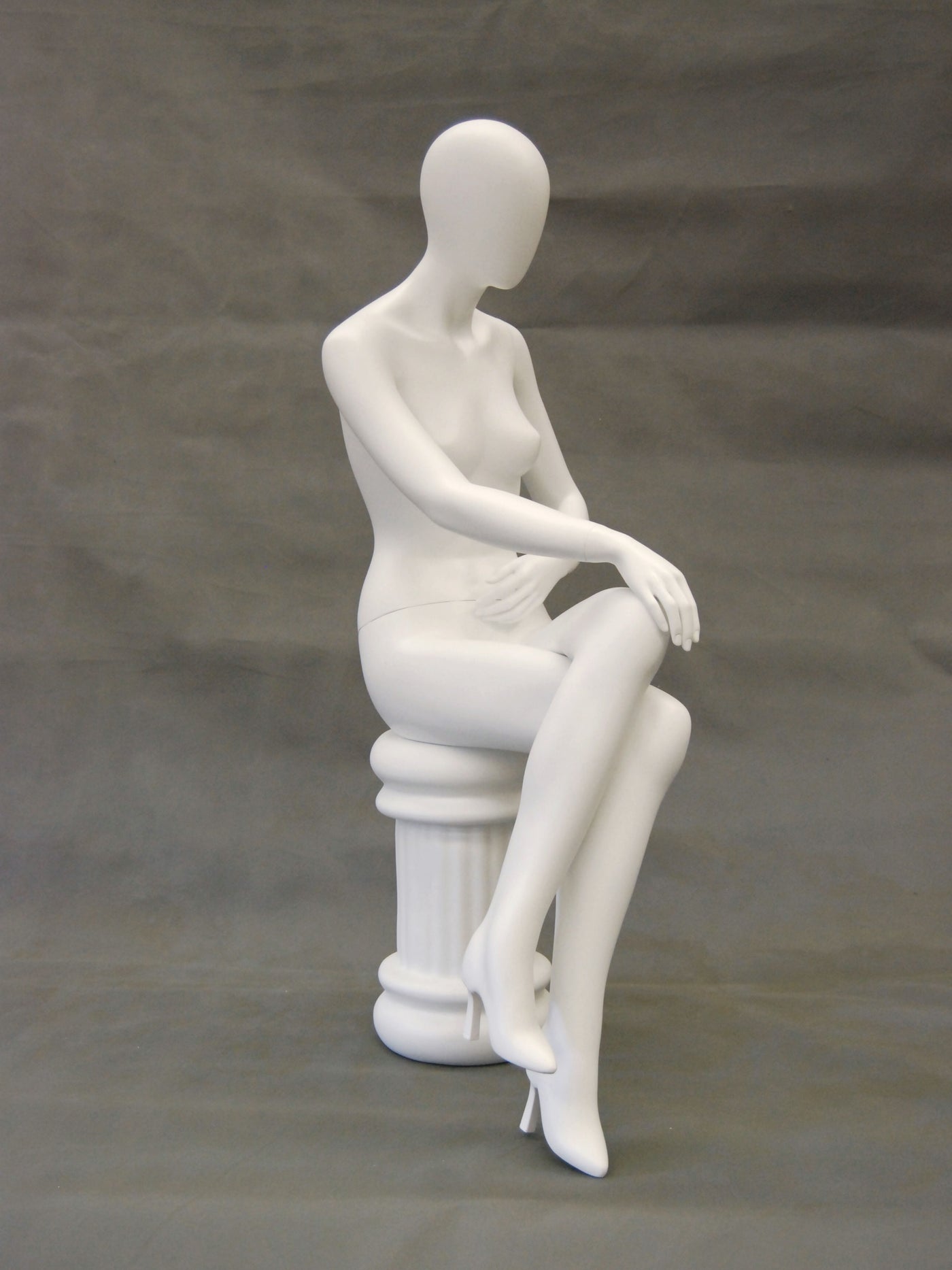 Kirsten 4: Seated Mannequin -- Matte or Glossy White