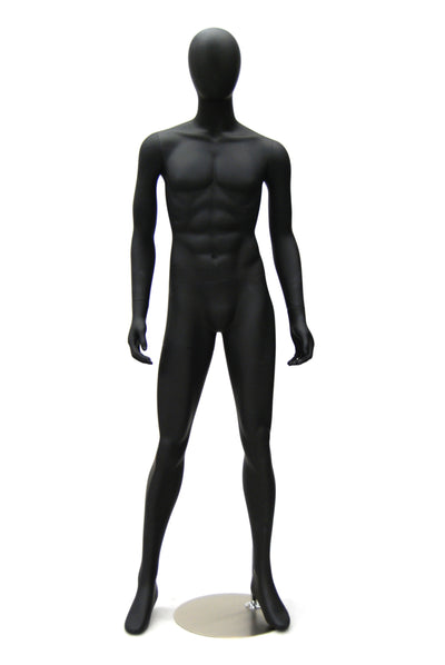 Aidan: Egghead Male Mannequin in Matte Black