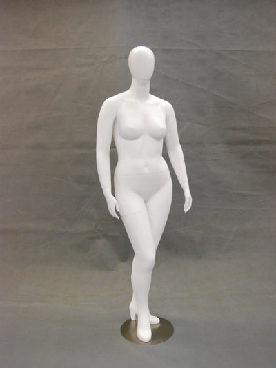 Plus-Size Headless Female Mannequin: Glossy White