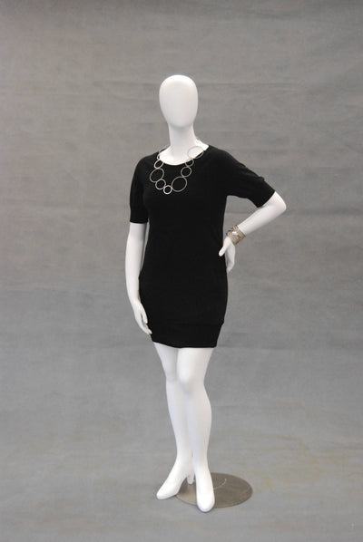 Nancy 3, Plus-Size Female Egghead Mannequin in Matte White