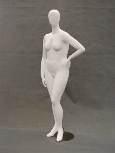 Nancy 3, Plus-Size Female Egghead Mannequin in Matte White