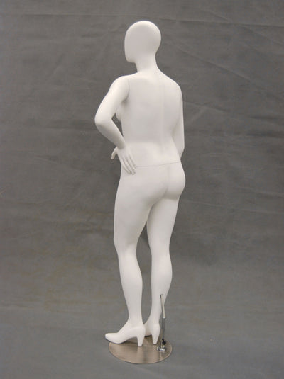 Nancy 3, Plus-Size Female Egghead Mannequin in Matte White