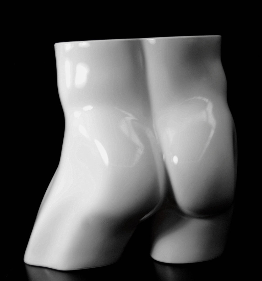 Male Butt Plastic Form: Glossy White #3