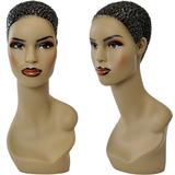 Tosha: African-American Female Head with Soft V-Neck & Partial Shoulder