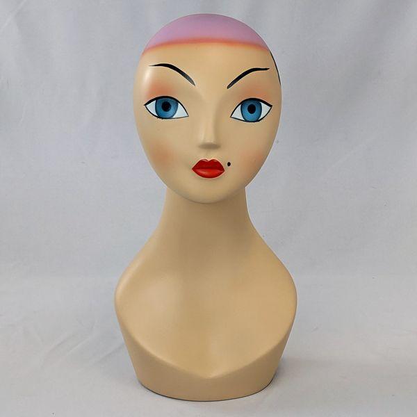 Vintage-style Pink Hair Female Head: Jolie
