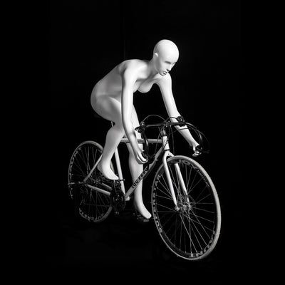 Bicycle Rider Female Mannequin Glossy White
