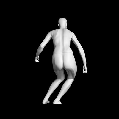 Skiing Egghead Female Mannequin: Glossy White