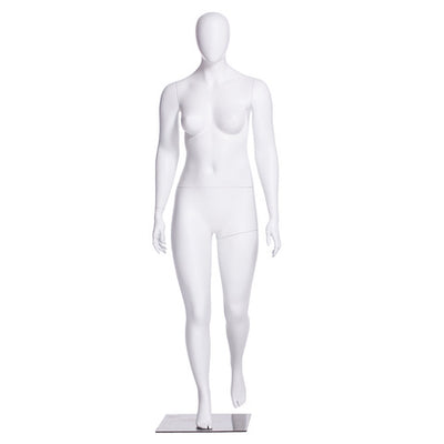 Lizzy 1, Plus-Size Female Egghead Mannequin in Matte White