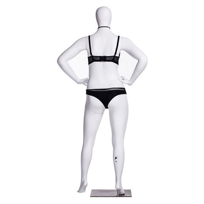 Lizzy 2, Plus-Size Female Egghead Mannequin in Matte White