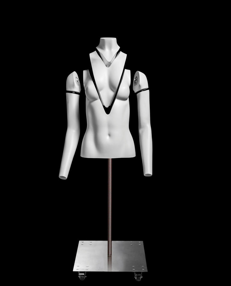 White Fiberglass Female Torso Mannequin