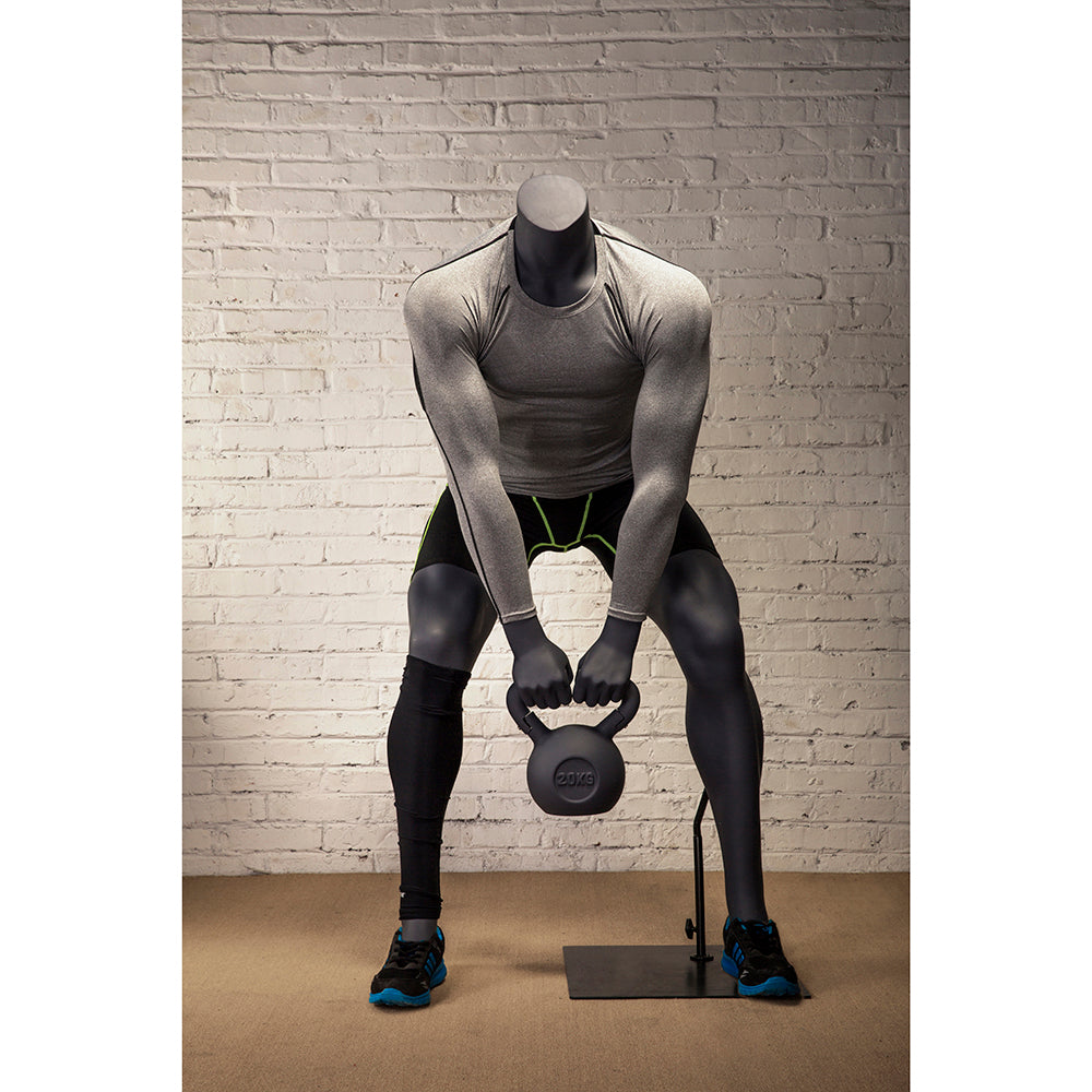 Athletic Egghead Male Mannequin Lifting Kettlebell