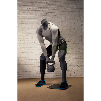 Athletic Egghead Male Mannequin Lifting Kettlebell