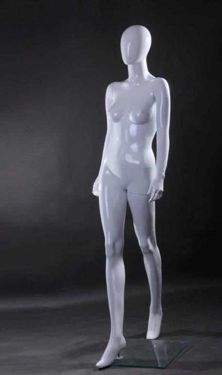 Chloe 7: Female Egghead Mannequin: Glossy White