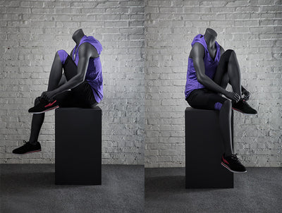 Sports Headless Female Mannequin Tying Her Shoe: Matte Black