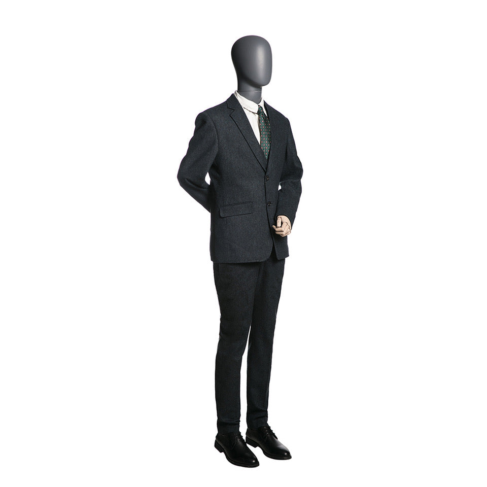 Egghead Male Full Body Mannequin with Wooden Arms 5: Matte Grey