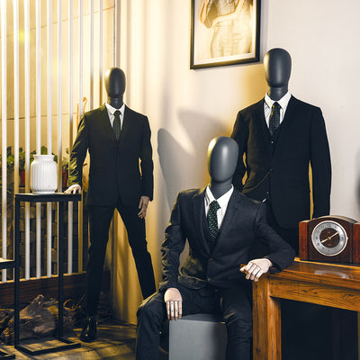 Egghead Male Full Body Mannequin with Wooden Arms 3: Matte Grey