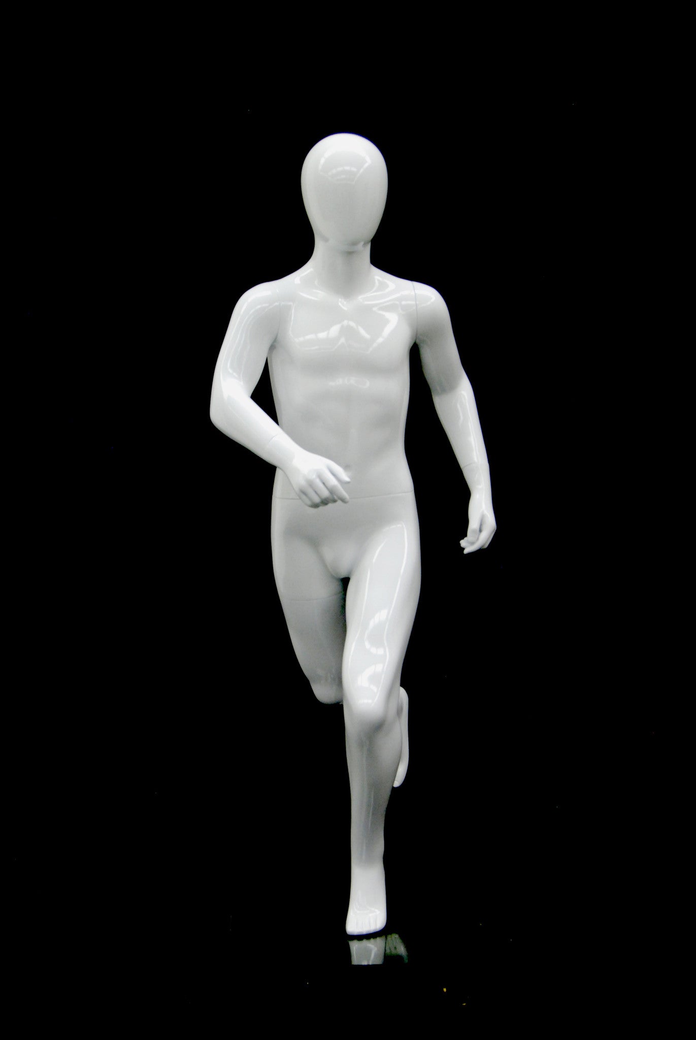 Running Male Youth Mannequin: Glossy White