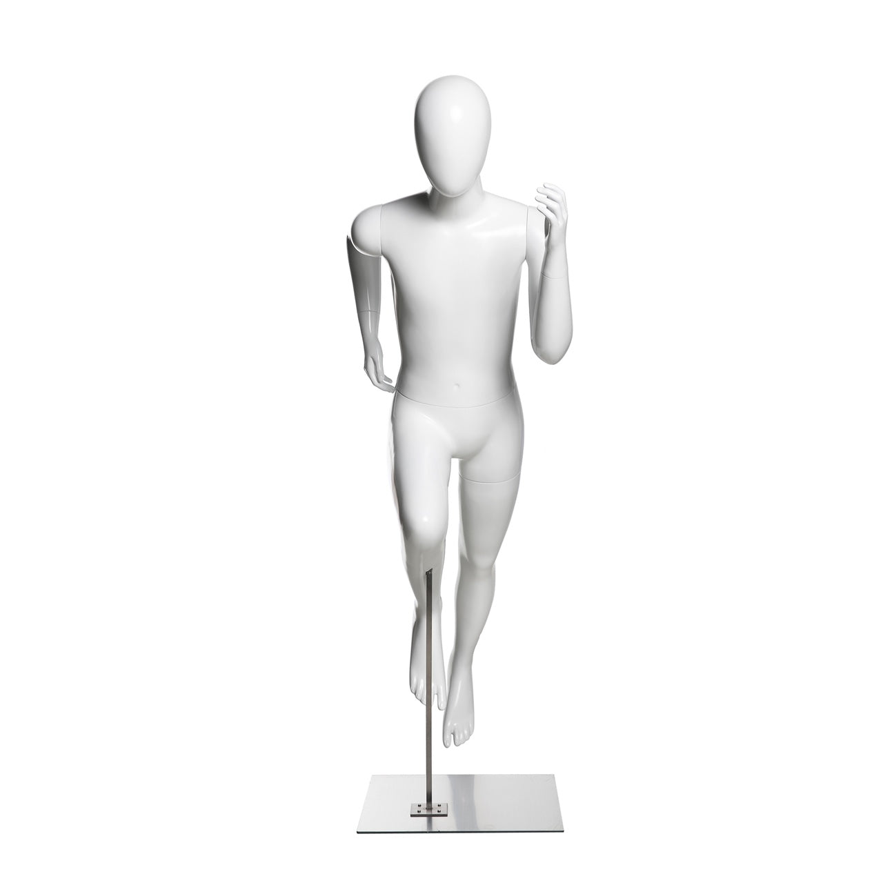 Running Youth Mannequin: Male Glossy White 4'1"