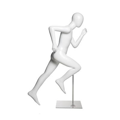 Running Youth Mannequin: Male Glossy White 4'1"