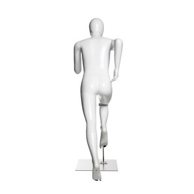 Running Youth Mannequin: Male Glossy White 4'1"