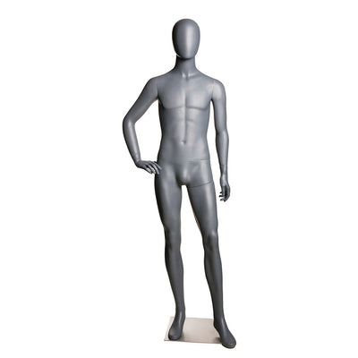 Egghead Male Full Body Mannequin 1: Matte Grey