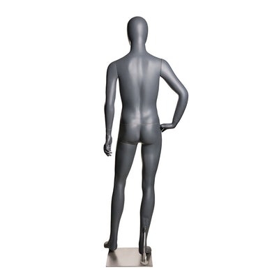 Egghead Male Full Body Mannequin 1: Matte Grey