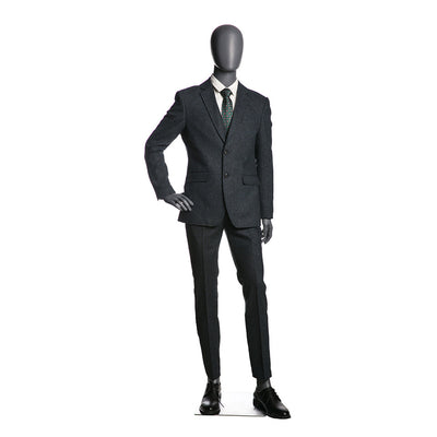 Egghead Male Full Body Mannequin 1: Matte Grey
