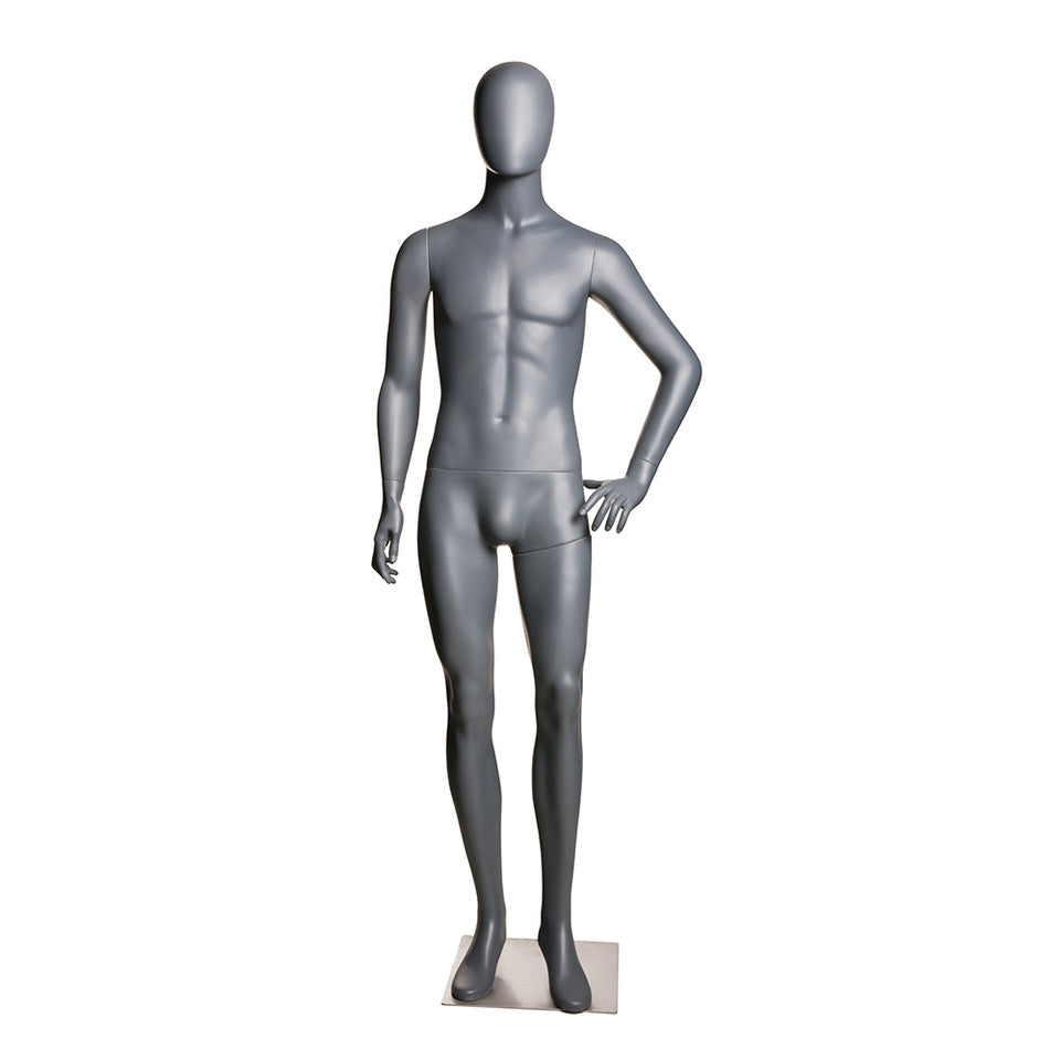 Egghead Male Full Body Mannequin 3: Matte Grey