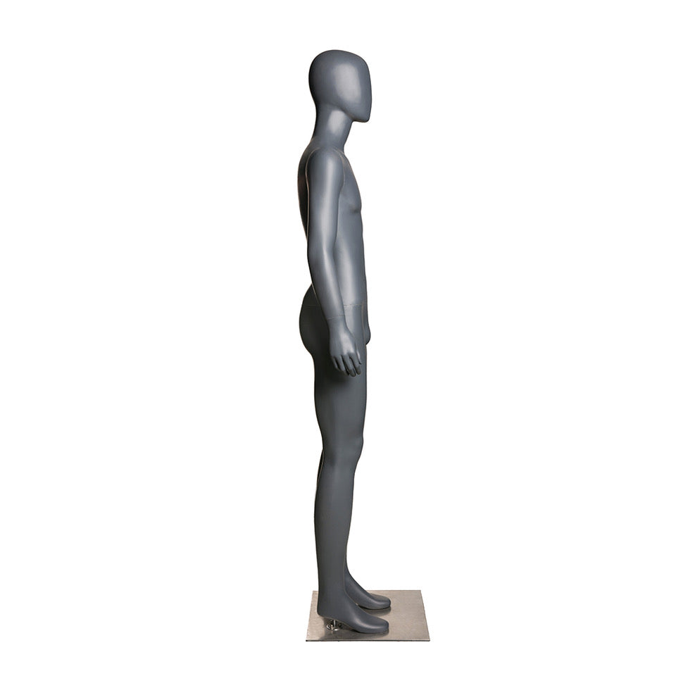 Egghead Male Full Body Mannequin 5: Matte Grey