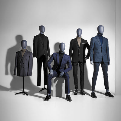 Egghead Male Full Body Mannequin 1: Matte Grey