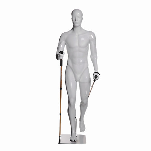 Hiking Egghead Male Mannequin 3: Glossy White