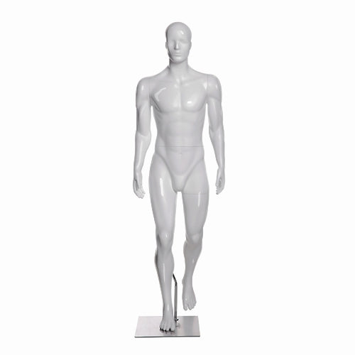 Hiking Egghead Male Mannequin 1: Glossy White