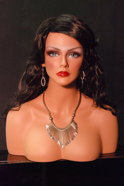 Megan: Female Mannequin Head with Partial Chest