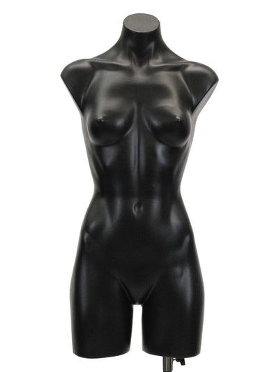 Plastic Female Half-leg Mannequin Torso With  Stand: Black