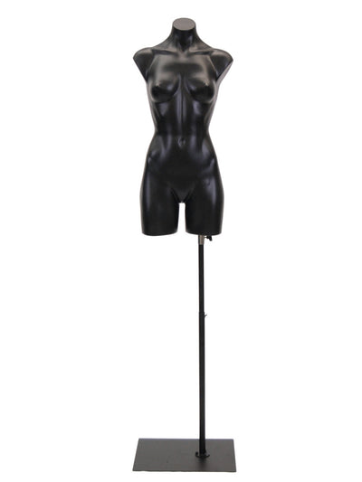 Plastic Female Half-leg Mannequin Torso With  Stand: Black